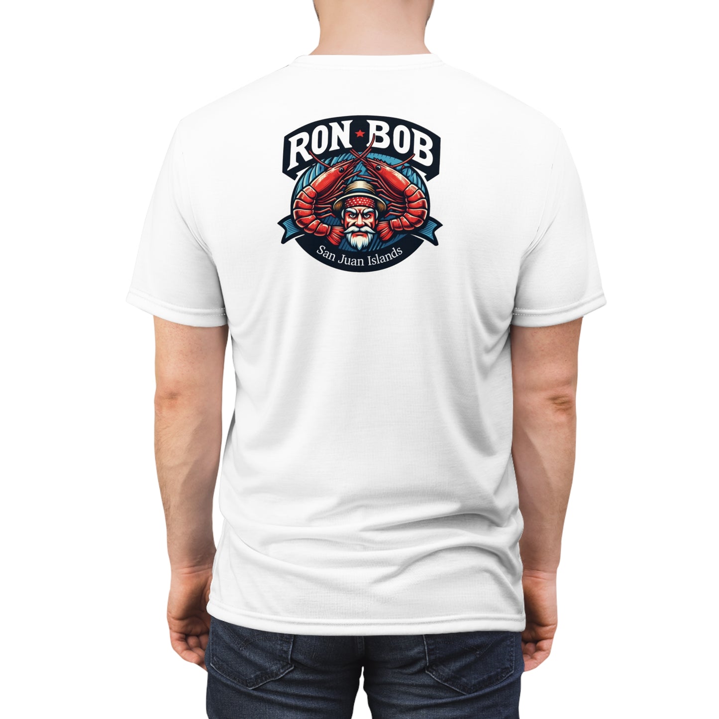 Polyester Prawn Fisherman T-Shirt (White)