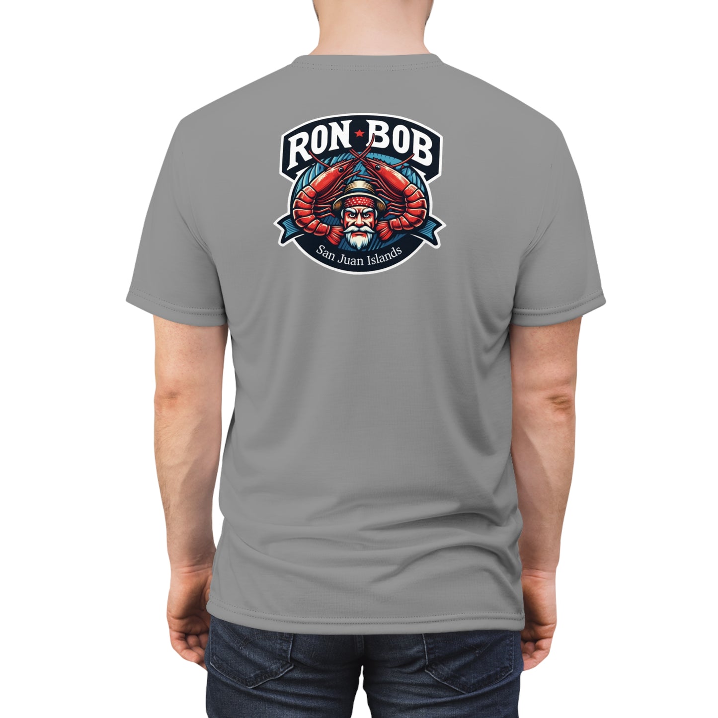 Polyester Prawn Fisherman T-Shirt (Grey)