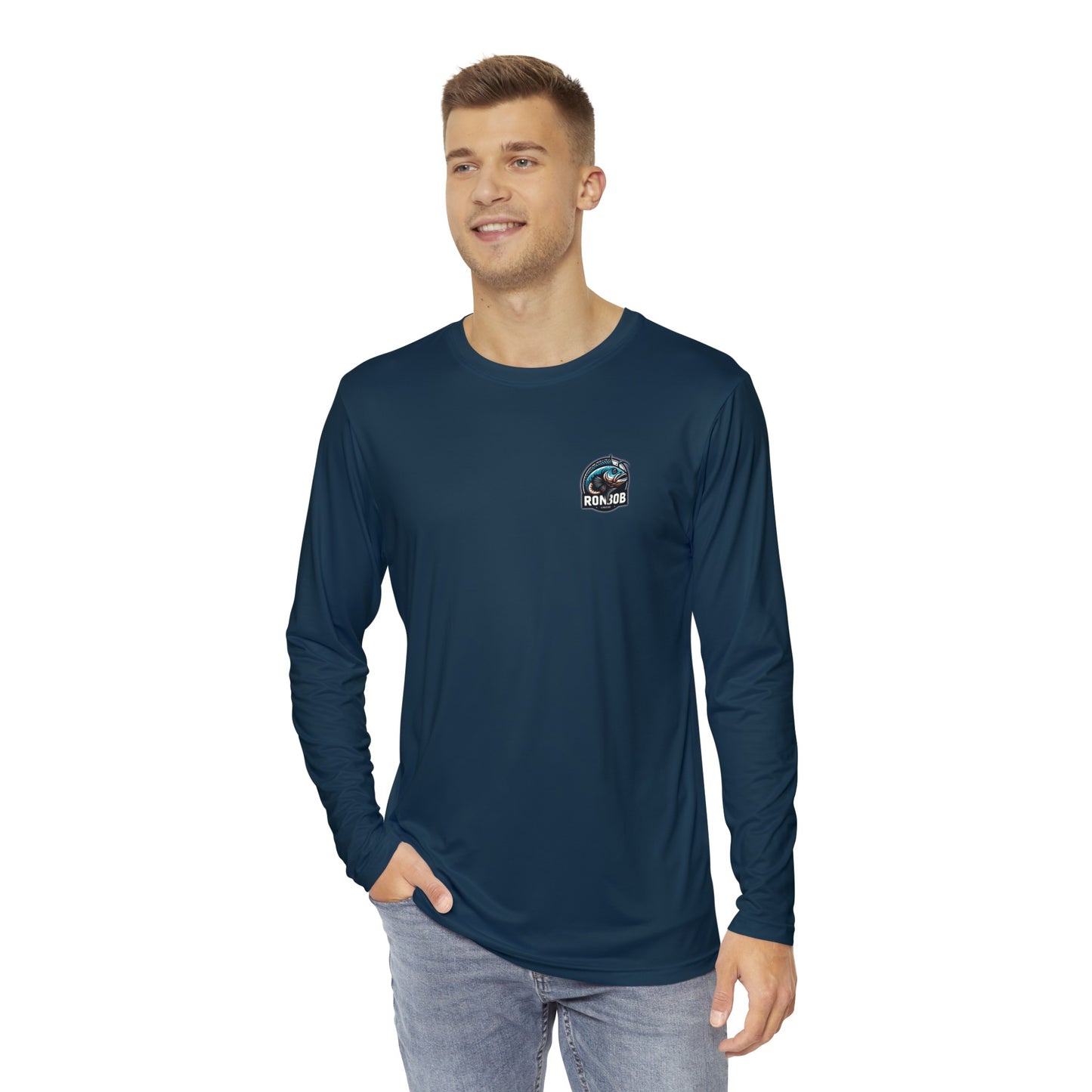 Polyester Blue Lingcod Long Sleeve T-Shirt (Gunmetal)