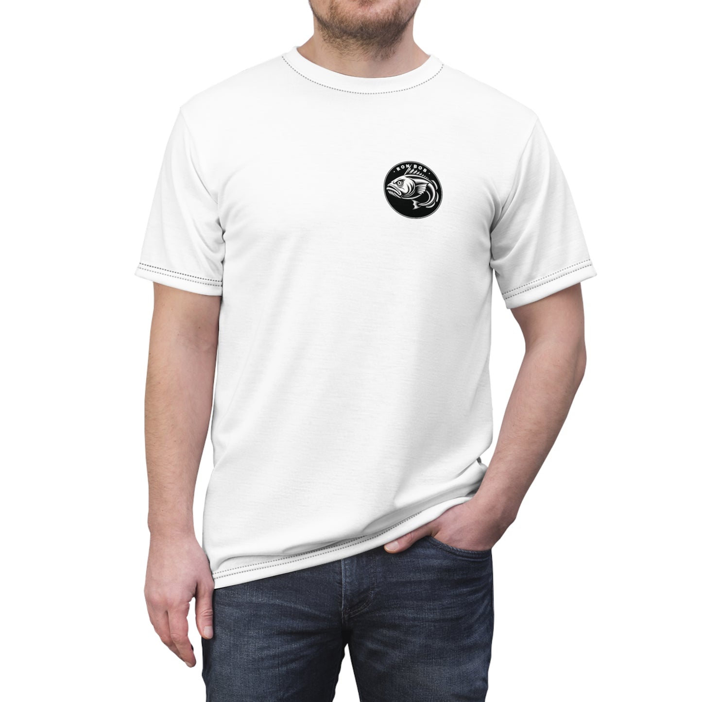 Polyester B/W Lingcod T-Shirt (White)