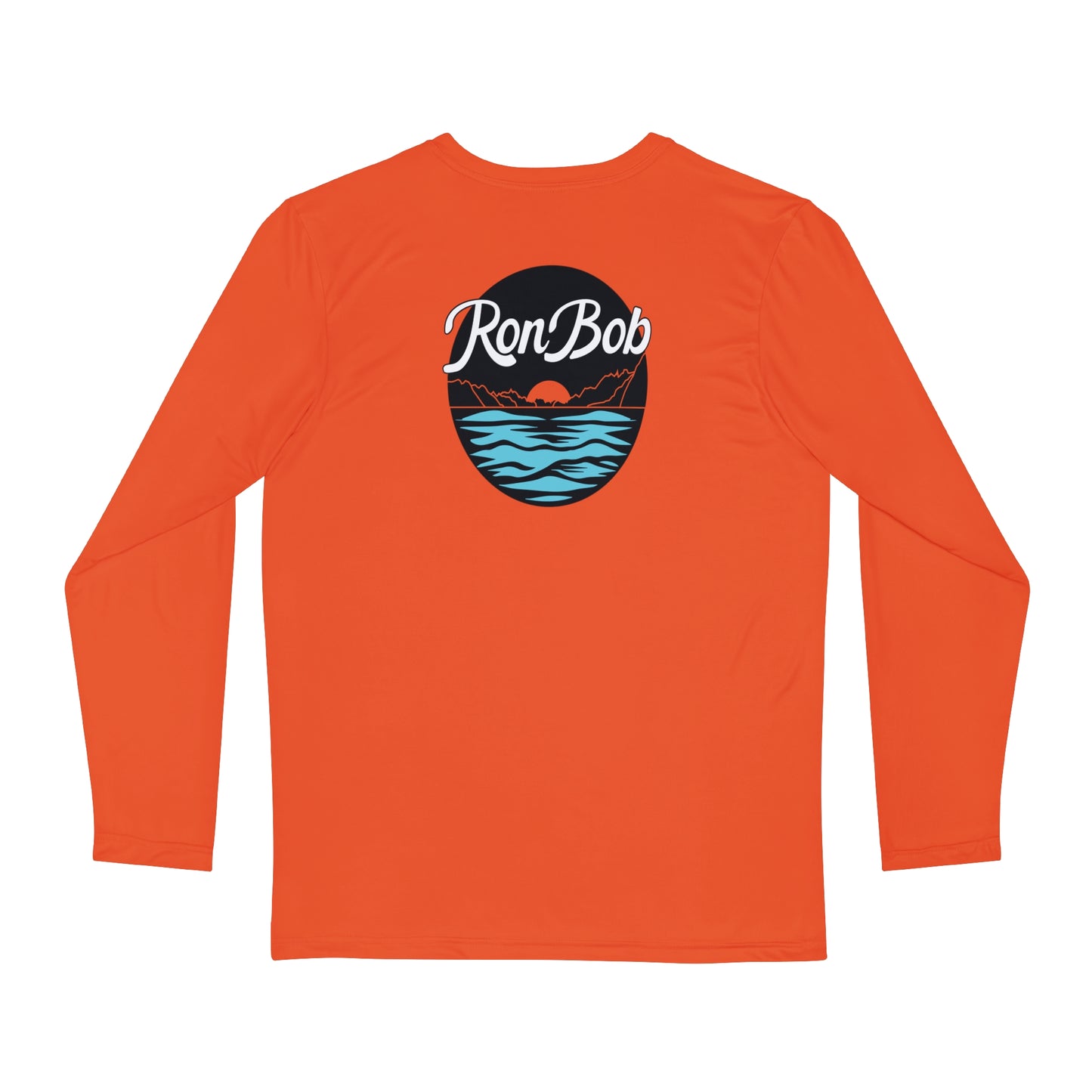 Polyester Men's Long Sleeve Shirt with 3 Color Logo (Sunset Orange)