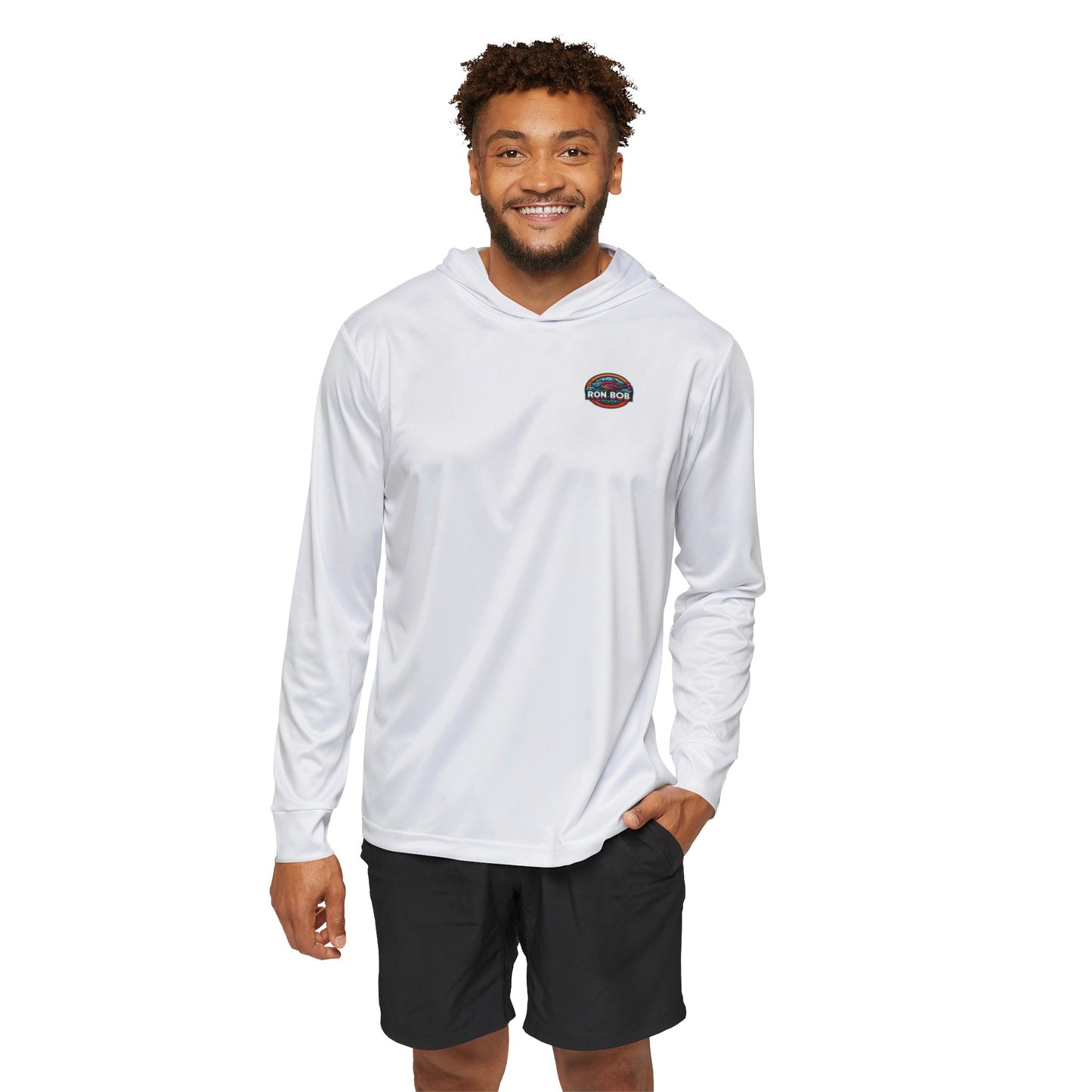 Men's Lightweight Colorful Salmon Hoodie with UPF +50 (White)