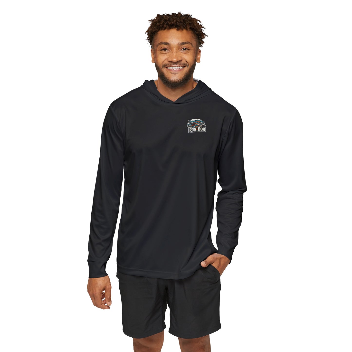 Men's Lightweight Multiple Salmon Hoodie with UPF +50 (Black)