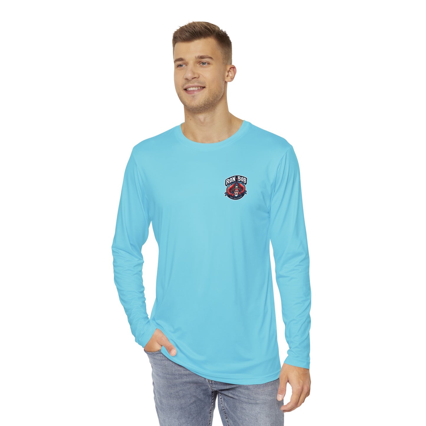 Polyester Prawn Fisherman Long Sleeve T-Shirt (Glacier Blue)