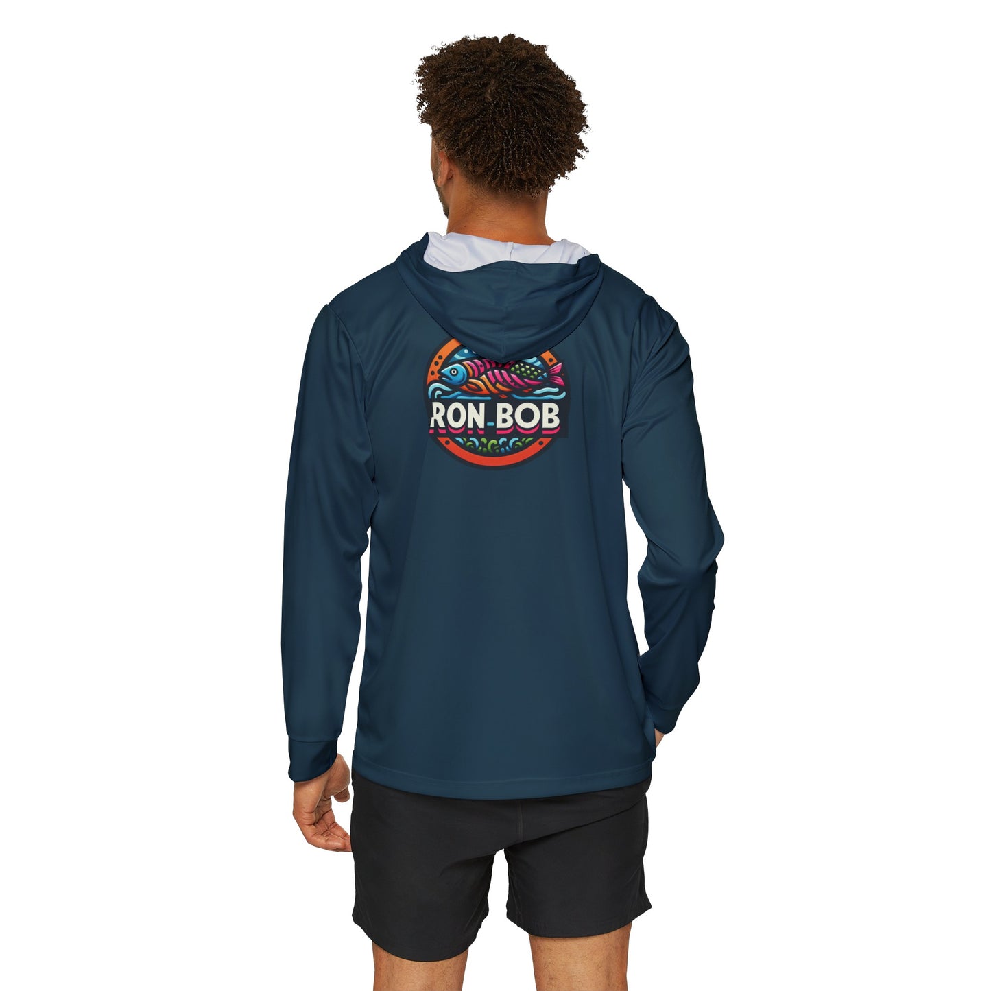 Men's Lightweight Colorful Salmon Hoodie with UPF +50 (Gunmetal)