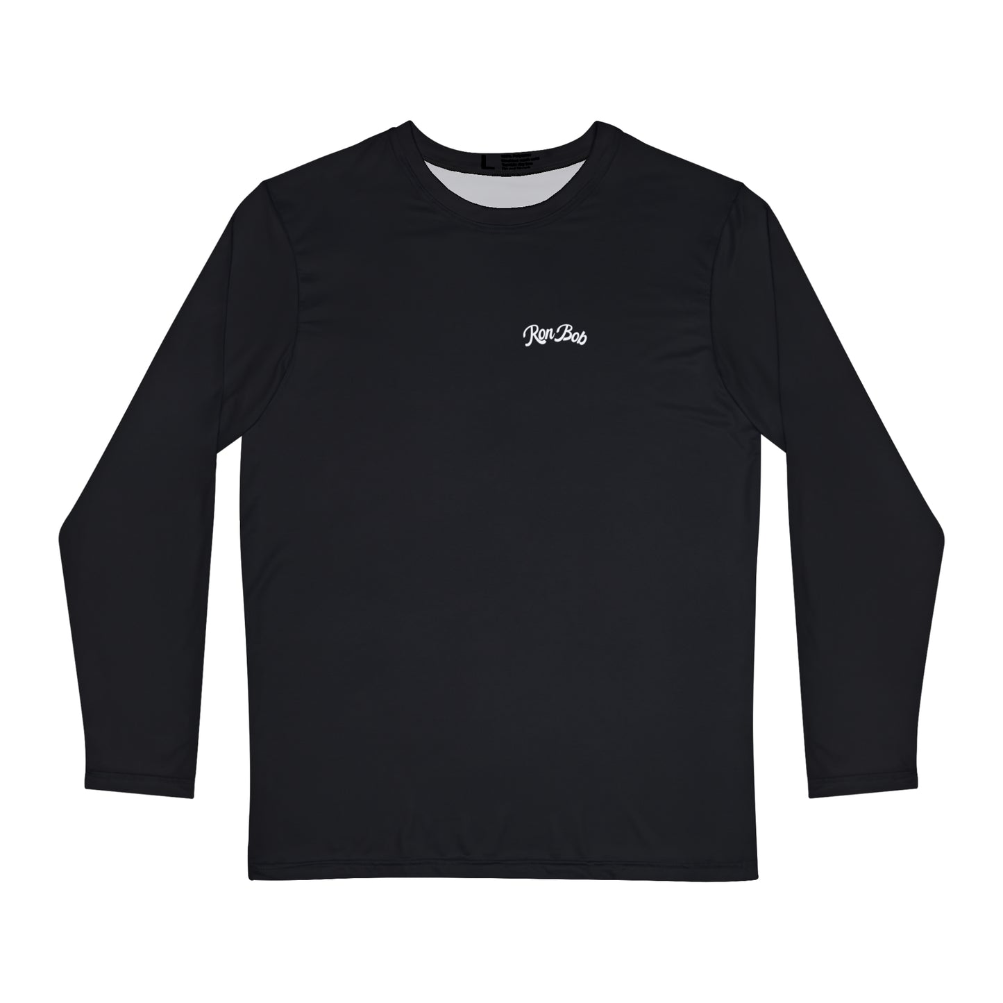 Polyester Men's Long Sleeve Shirt with Black/White Logo (Black)