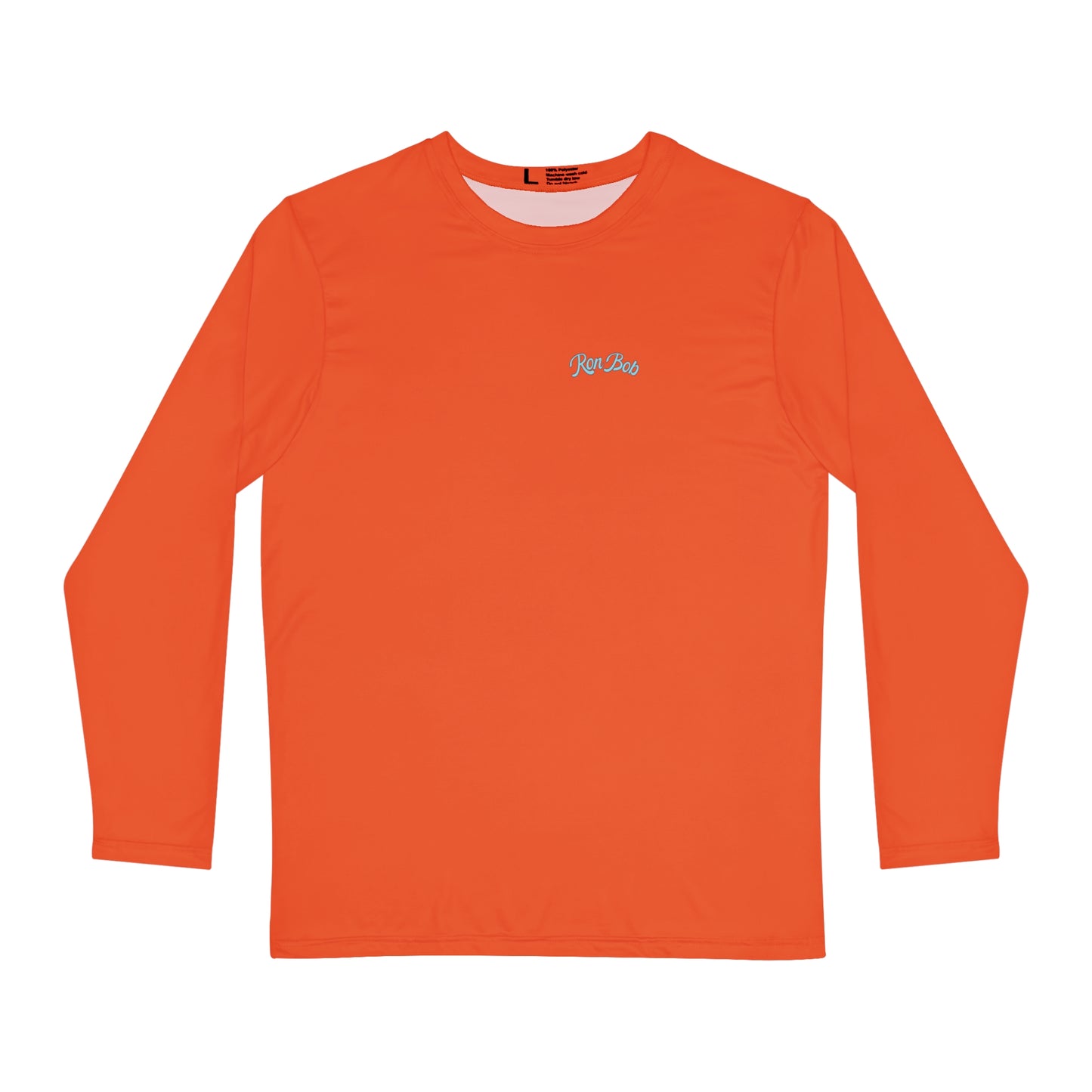 Polyester Men's Long Sleeve Shirt with 3 Color Logo (Sunset Orange)
