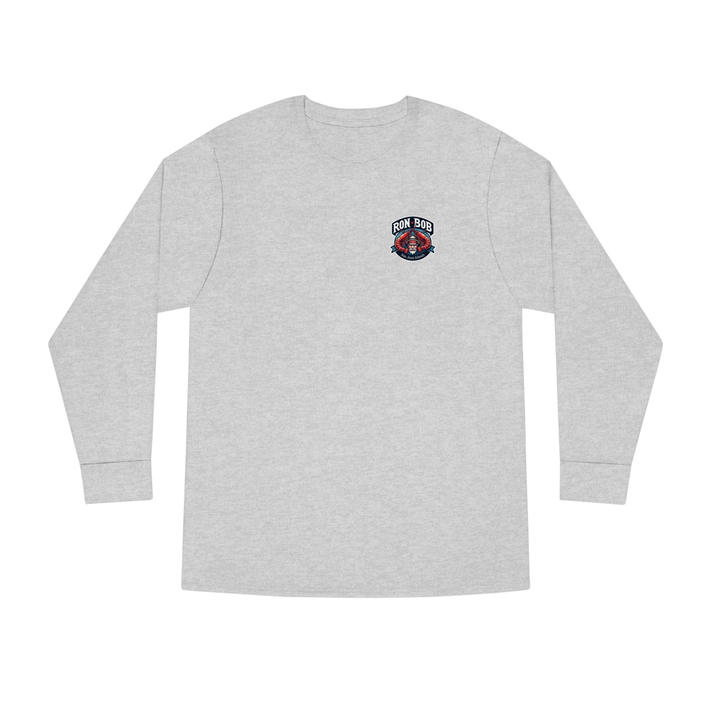 Men's Long Sleeve Crewneck Tee - Prawn Fisherman SJI (Multiple Color Options)
