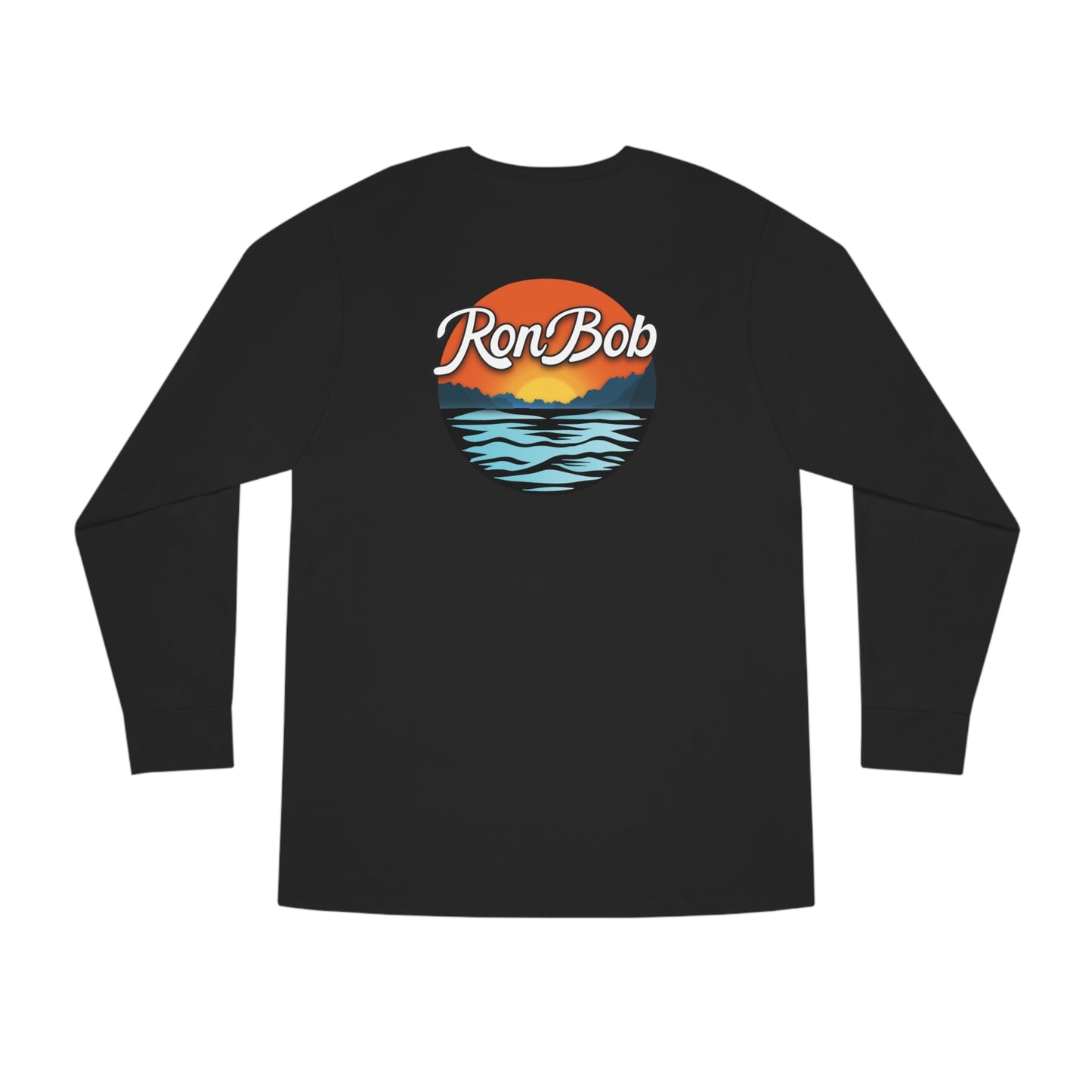 Men's Long Sleeve Crewneck Tee with Full Color Logo (Multiple Color Options)