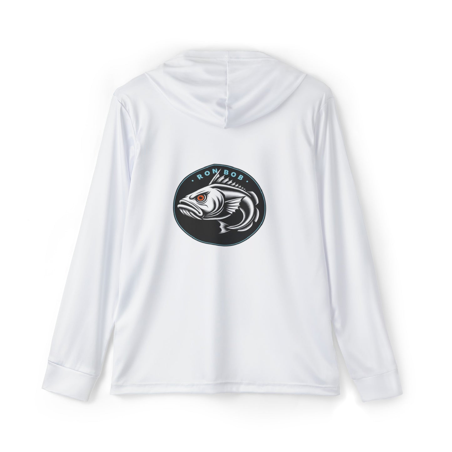 Men's Lightweight Orange Eye Lingcod Hoodie with UPF +50 (White)