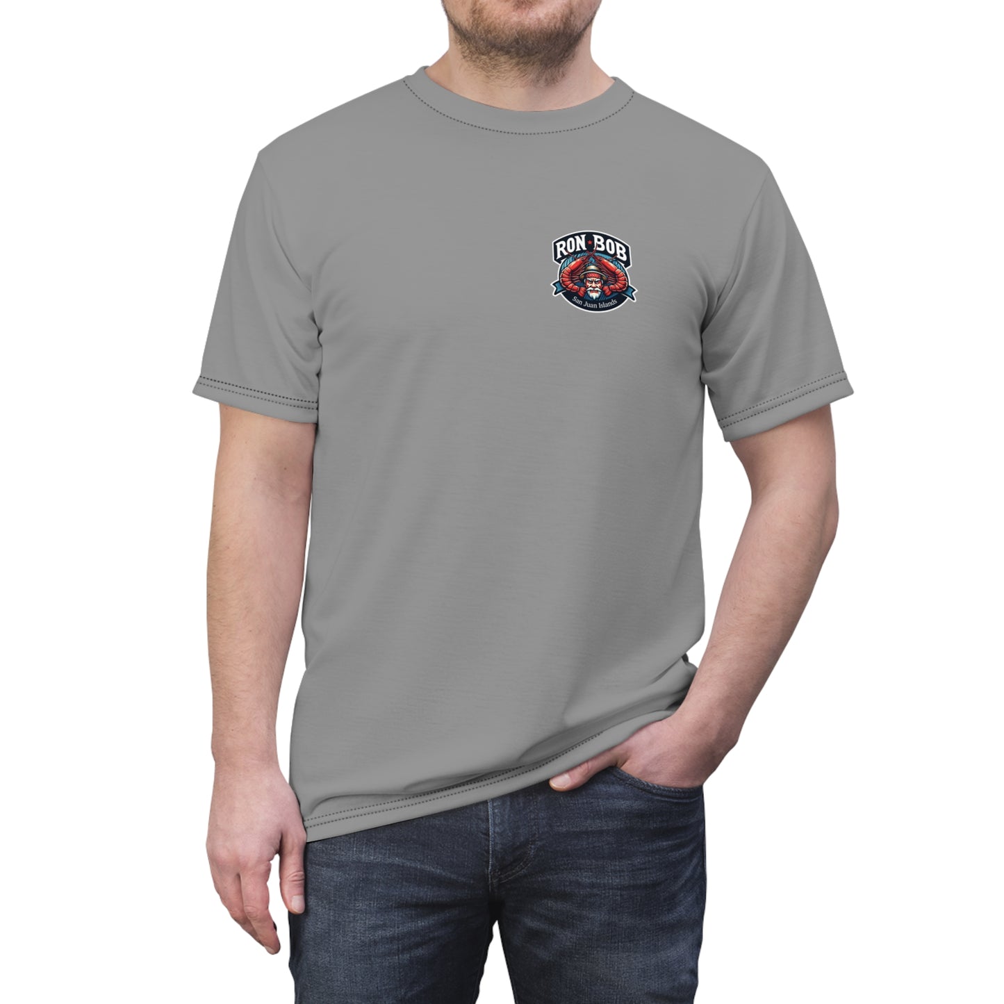 Polyester Prawn Fisherman T-Shirt (Grey)