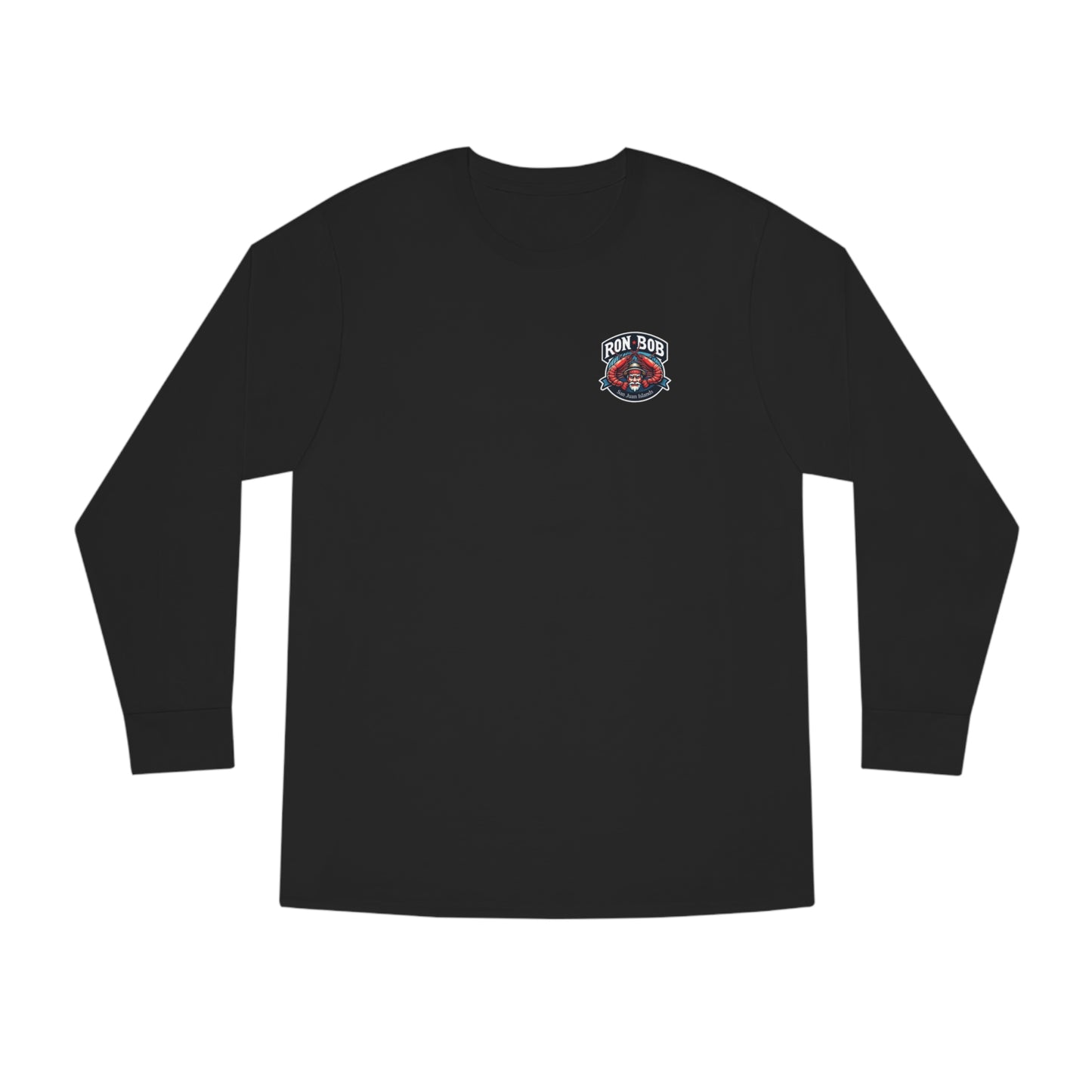Men's Long Sleeve Crewneck Tee - Prawn Fisherman SJI (Multiple Color Options)