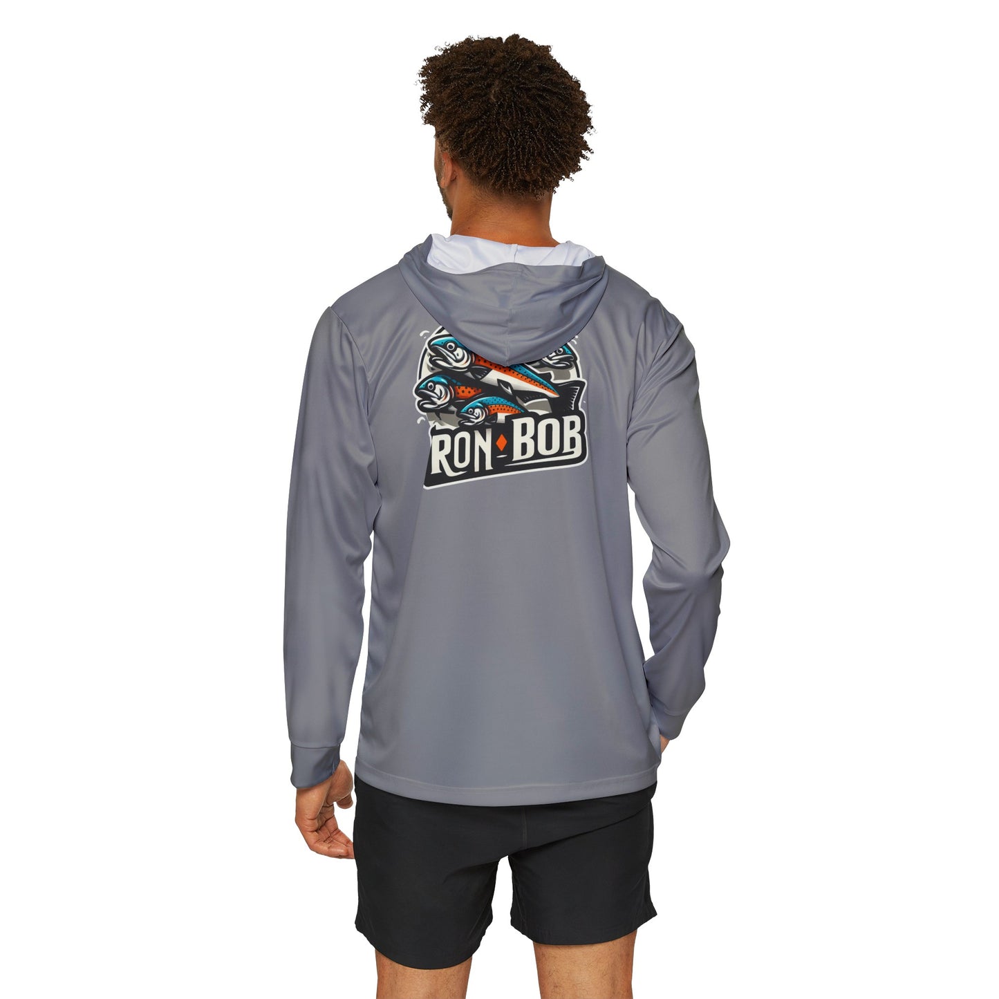 Men's Lightweight Multiple Salmon Hoodie with UPF +50 (Grey)