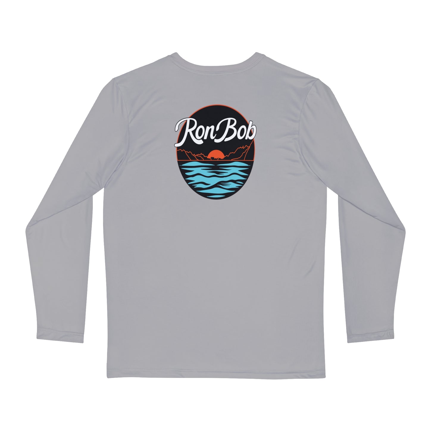 Polyester Men's Long Sleeve Shirt with 3 Color Logo (Grey)