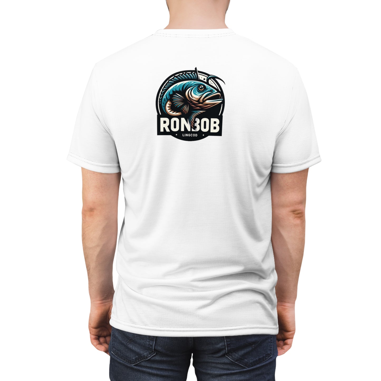 Polyester Blue Lingcod T-Shirt (White)