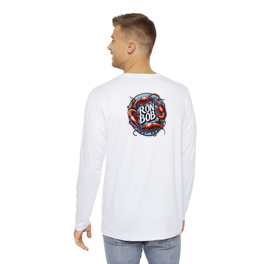 Polyester Plate of Prawn Long Sleeve T-Shirt (White)