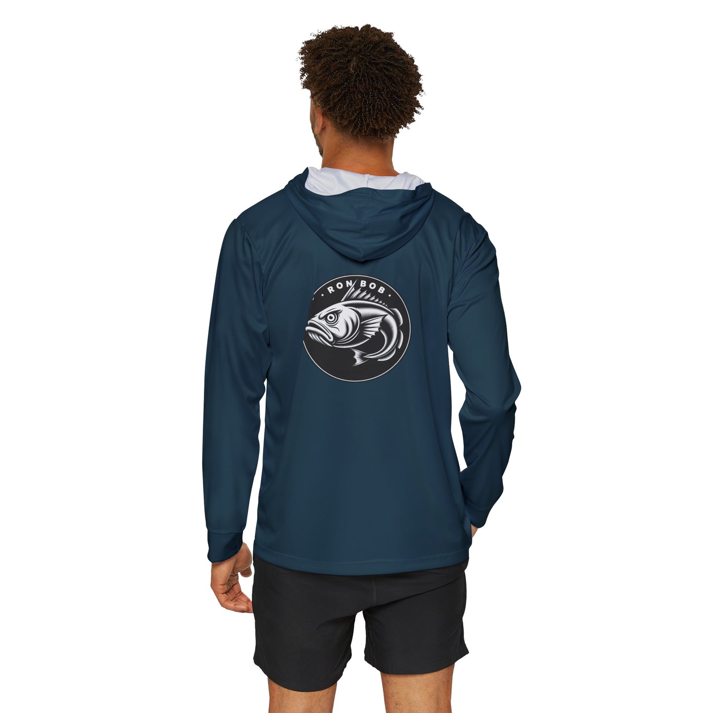 Men's Lightweight B/W Lingcod Hoodie with UPF +50 (Gunmetal)