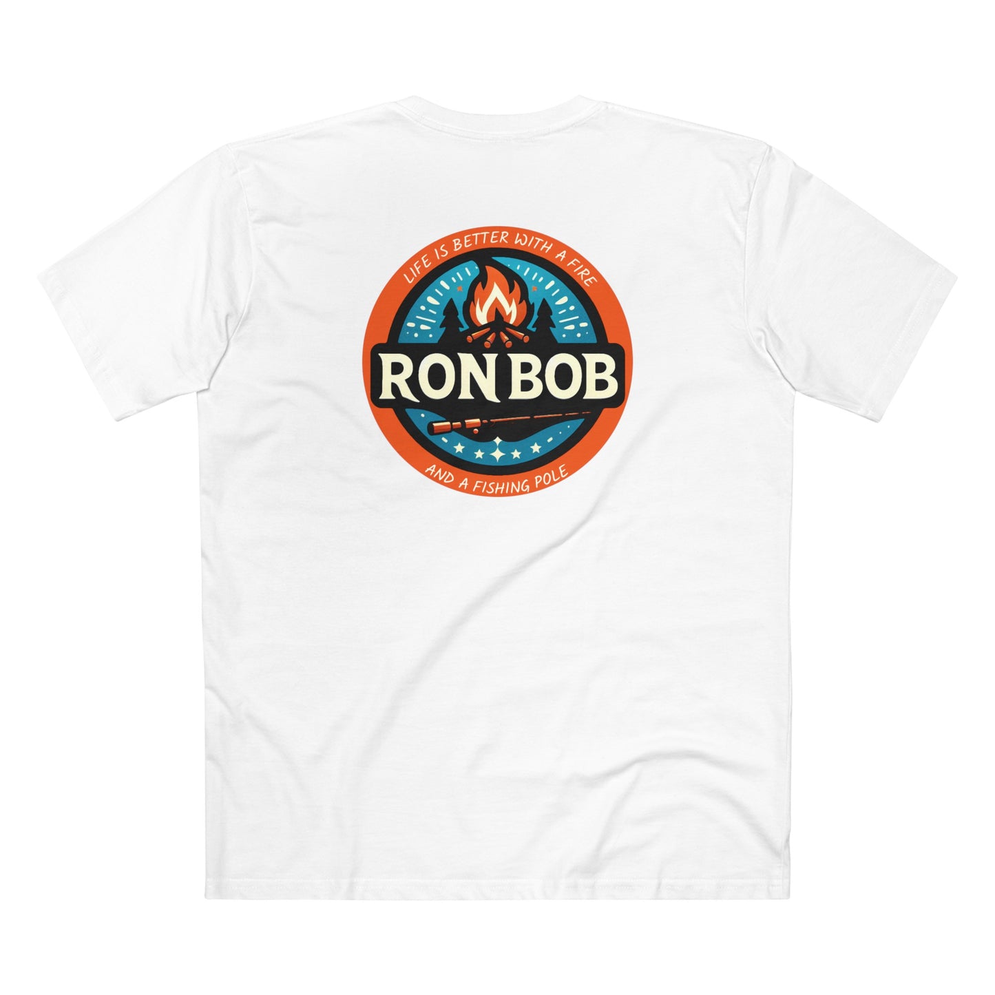 Cotton T-Shirt - Fire & Fishing Pole (Multiple Colors)