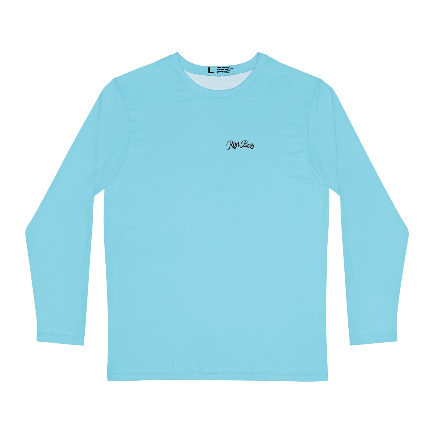 Polyester Men's Long Sleeve Shirt with Traditional Logo (Glacier Blue)