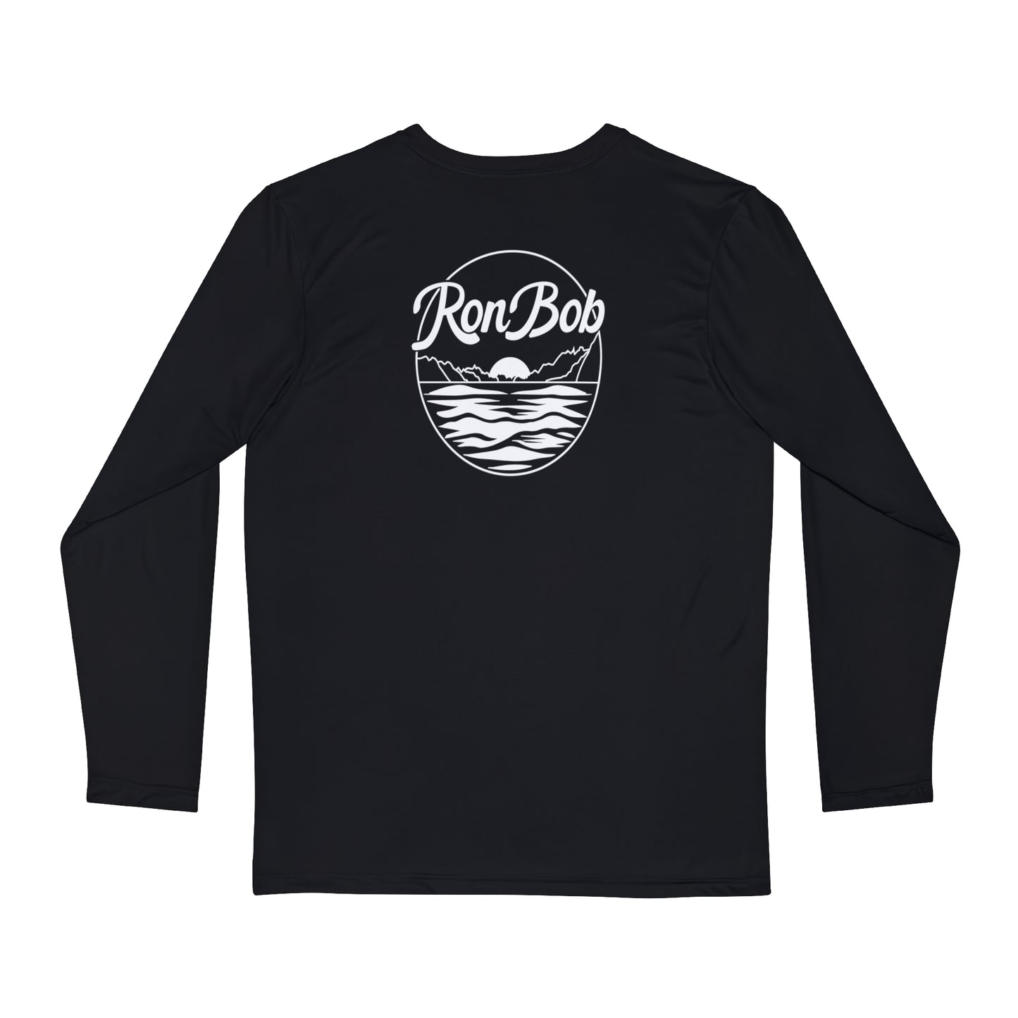 Polyester Men's Long Sleeve Shirt with Black/White Logo (Black)