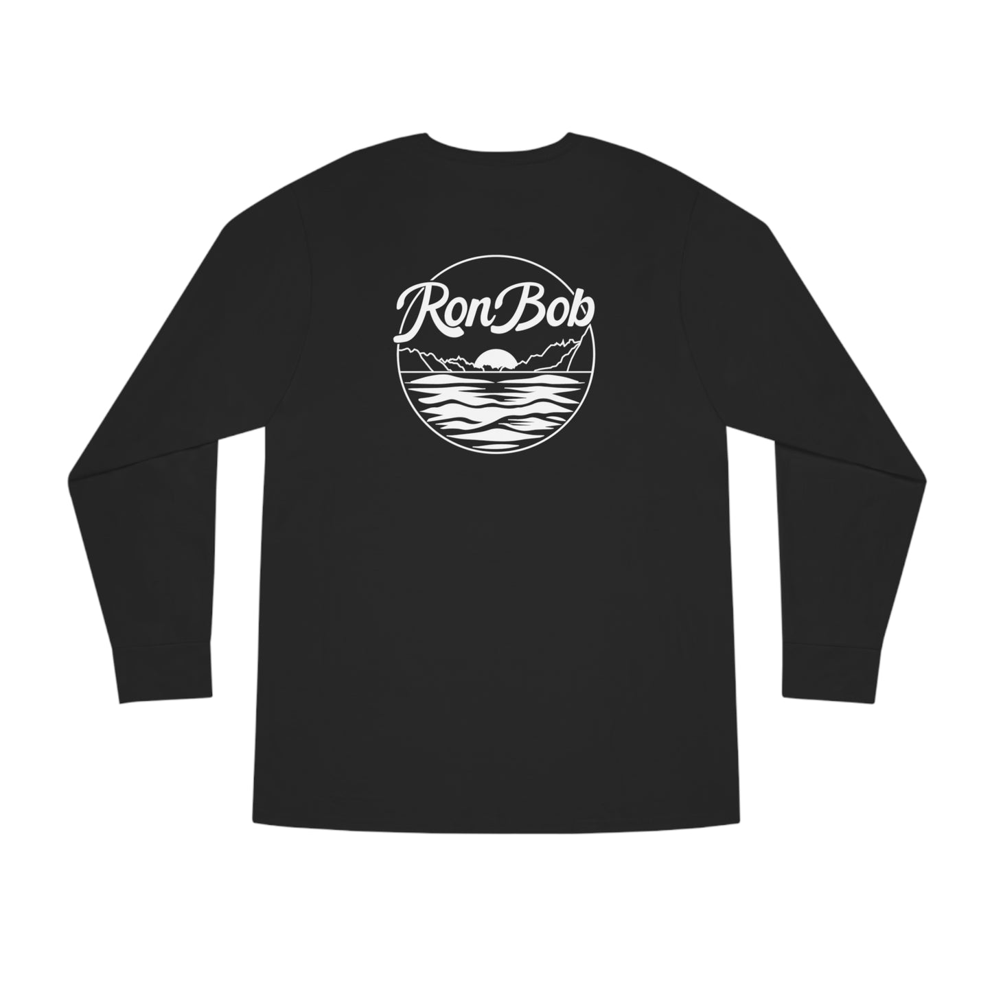 Men's Long Sleeve Crewneck Tee with Black/White Logo (Multiple Color Options)