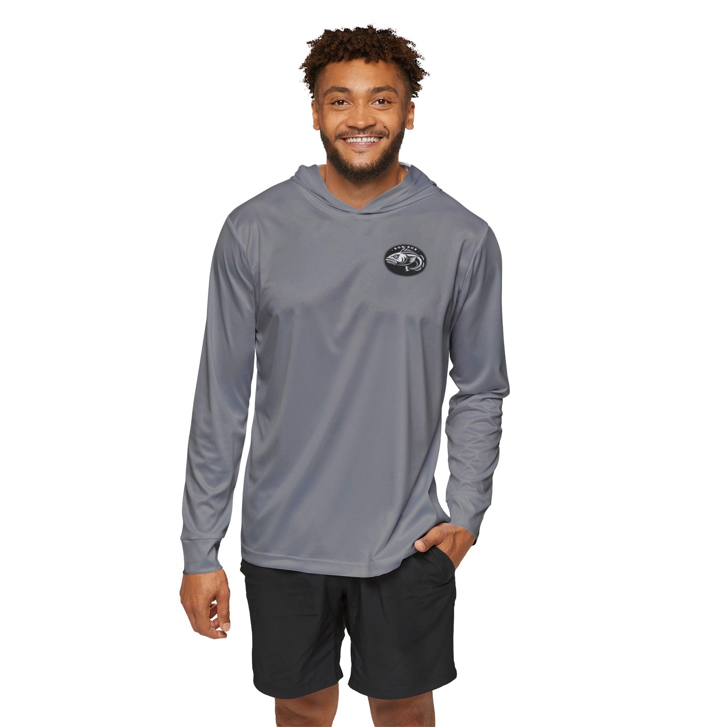 Men's Lightweight B/W Lingcod Hoodie with UPF +50 (Grey)