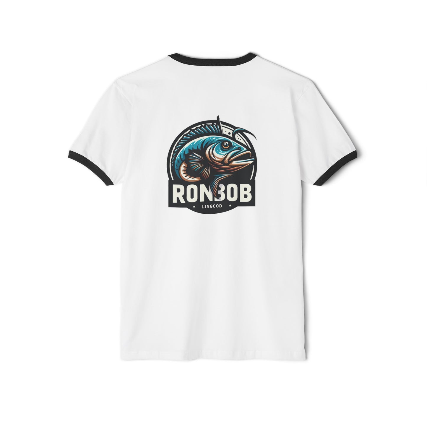 Cotton Ringer Blue Lingcod T-Shirt (White)