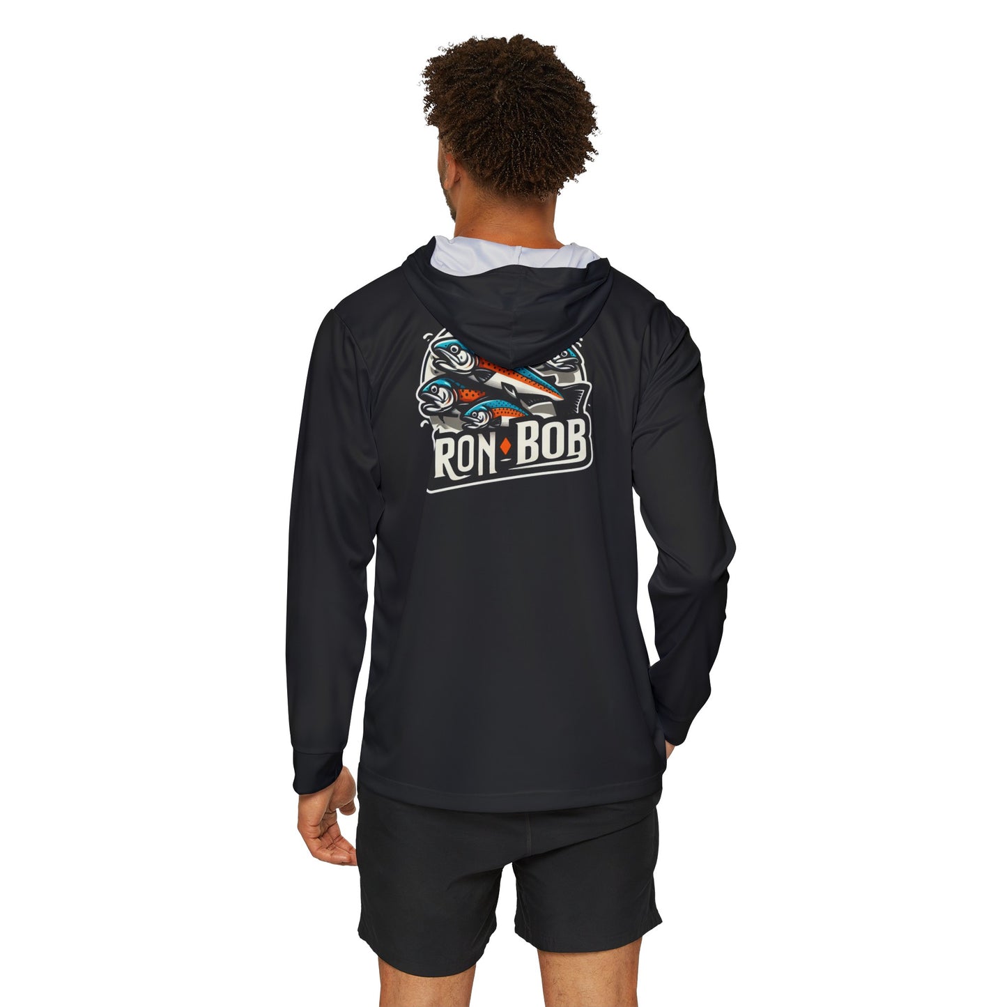 Men's Lightweight Multiple Salmon Hoodie with UPF +50 (Black)
