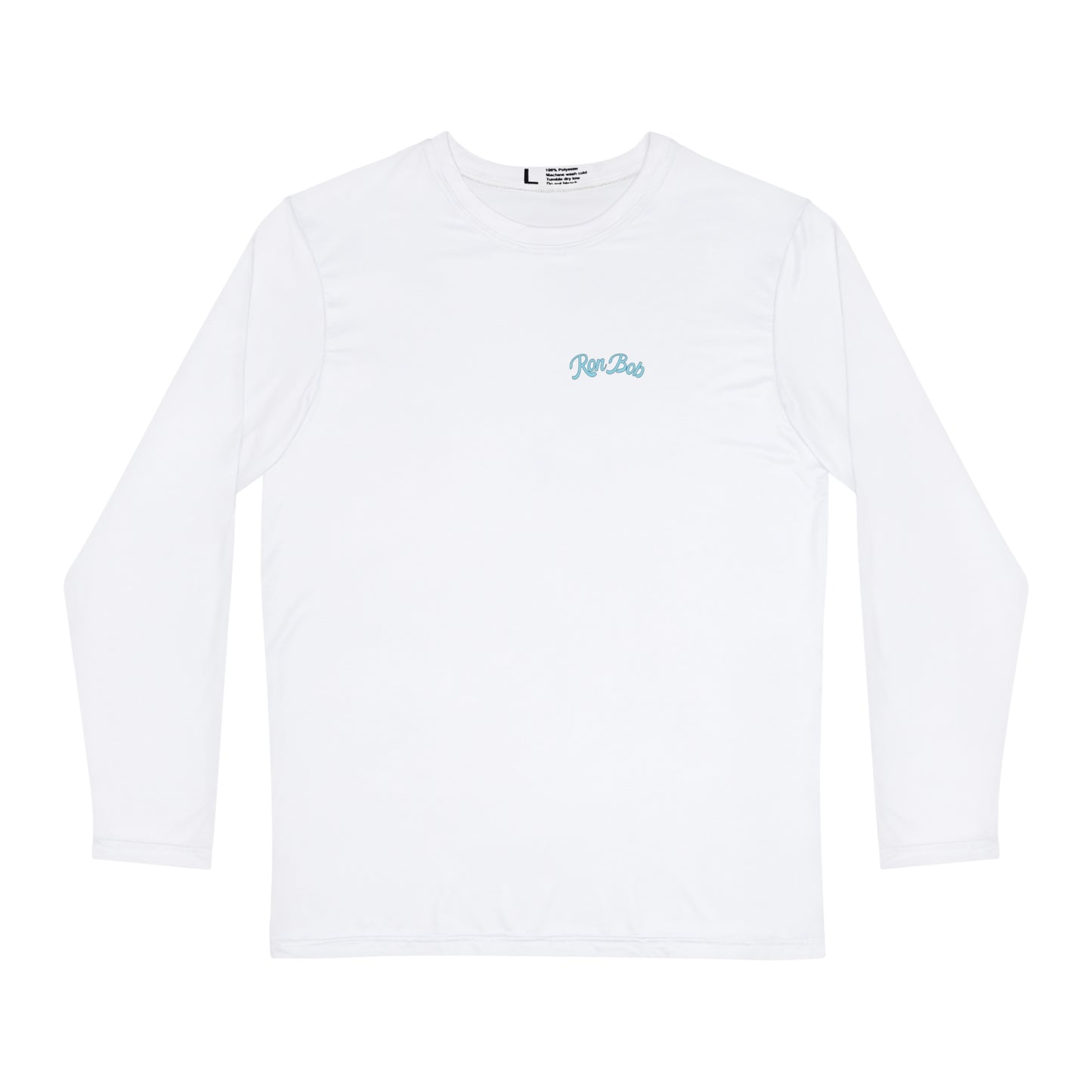 Polyester Men's Long Sleeve Shirt with Traditional Logo (White)