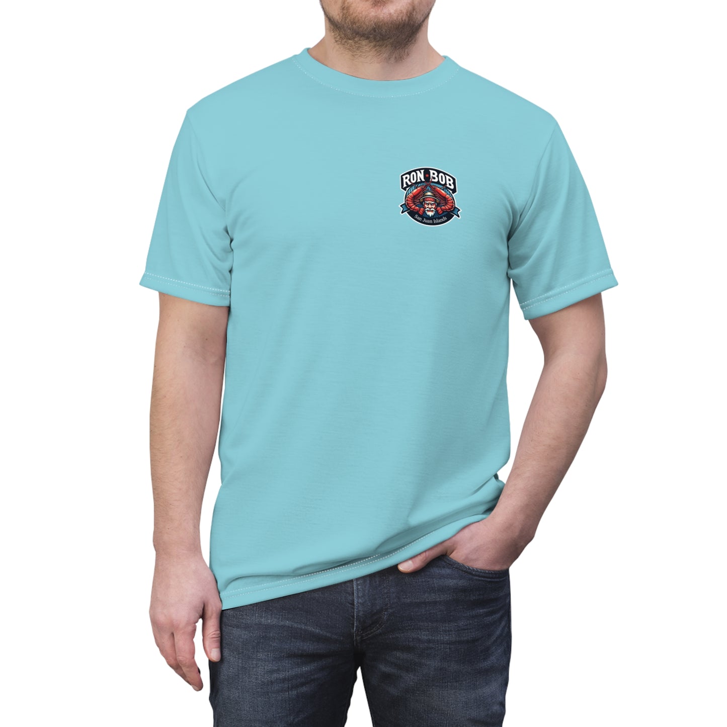 Polyester Prawn Fisherman T-Shirt (Glacier Blue)