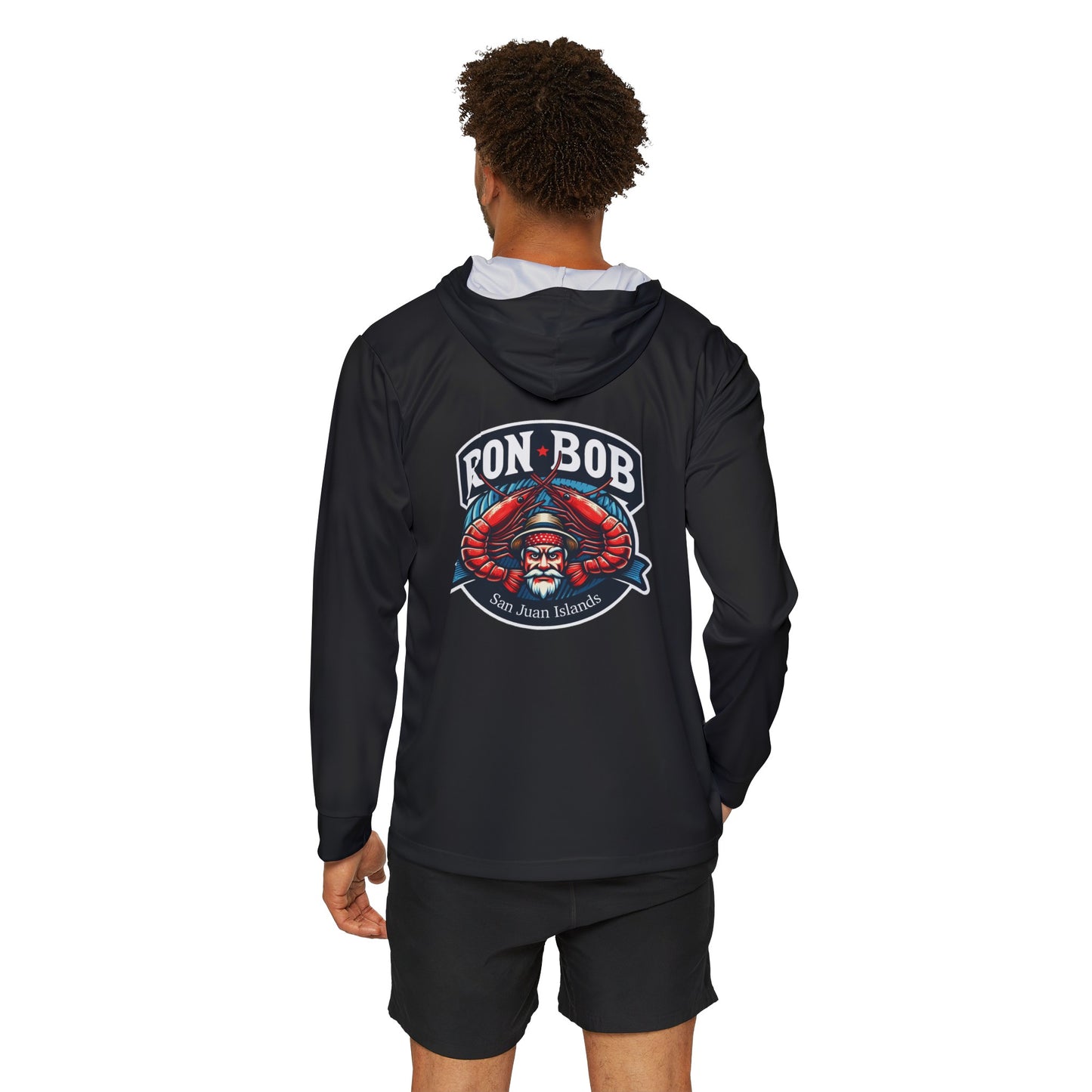 Men's Lightweight Prawn Fisherman Hoodie with UPF +50 (Black)