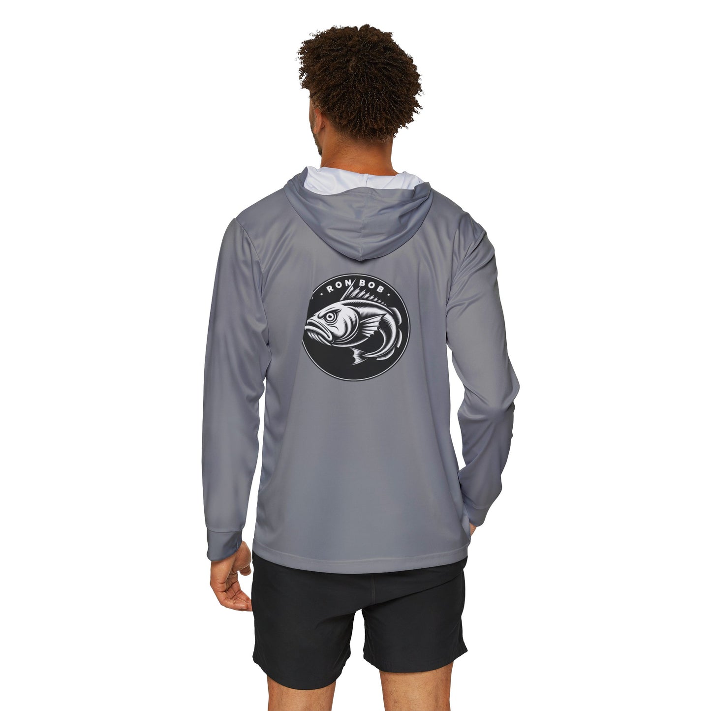 Men's Lightweight B/W Lingcod Hoodie with UPF +50 (Grey)