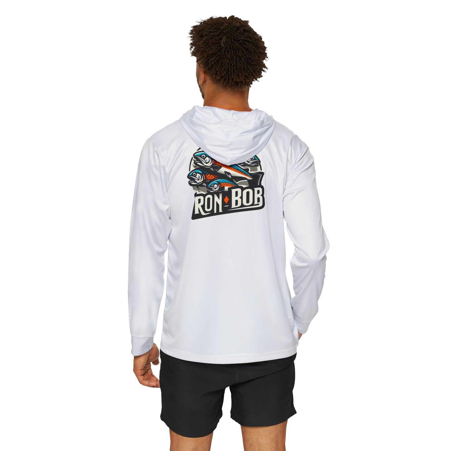 Men's Lightweight Multiple Salmon Hoodie with UPF +50 (White)