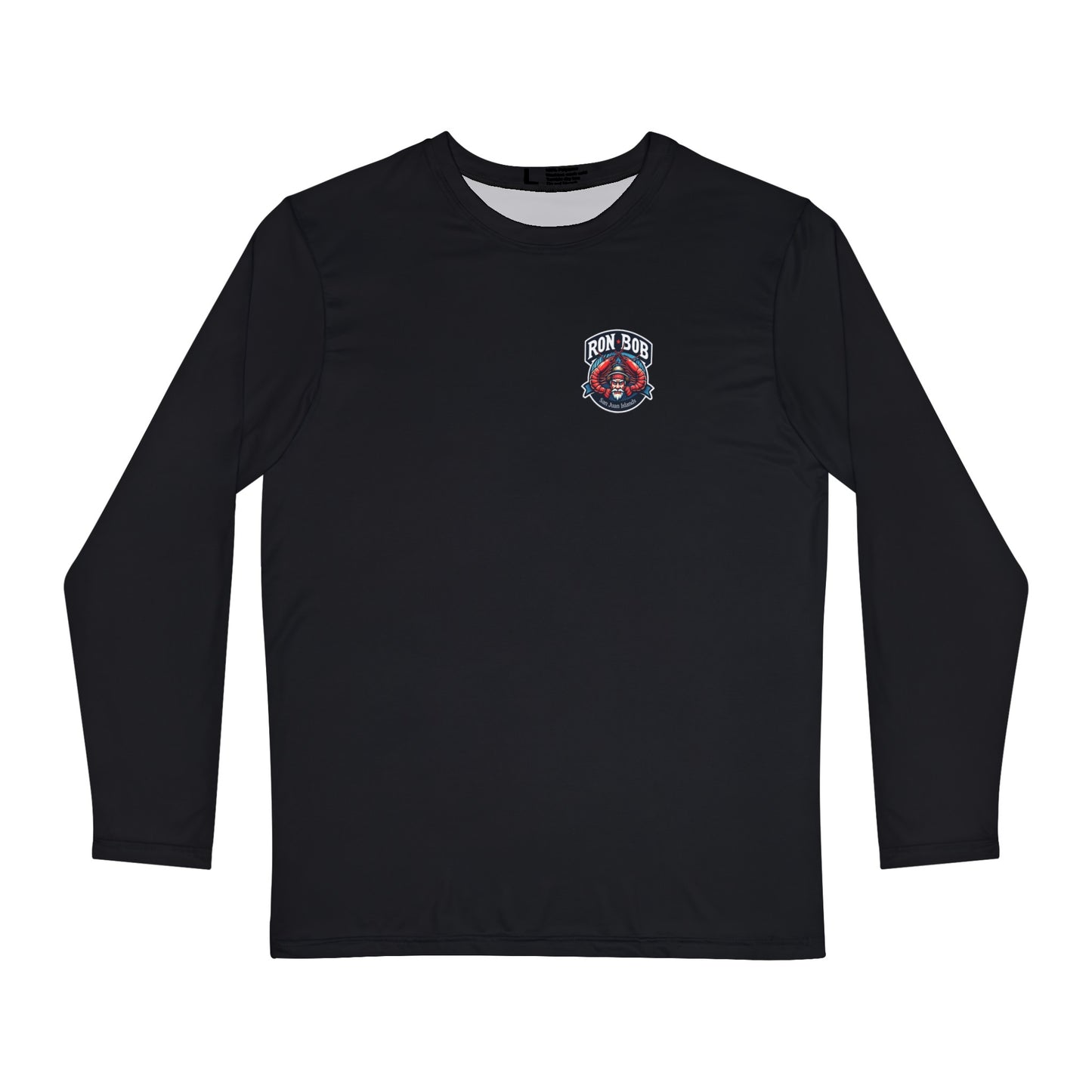 Polyester Prawn Fisherman Long Sleeve T-Shirt (Black)