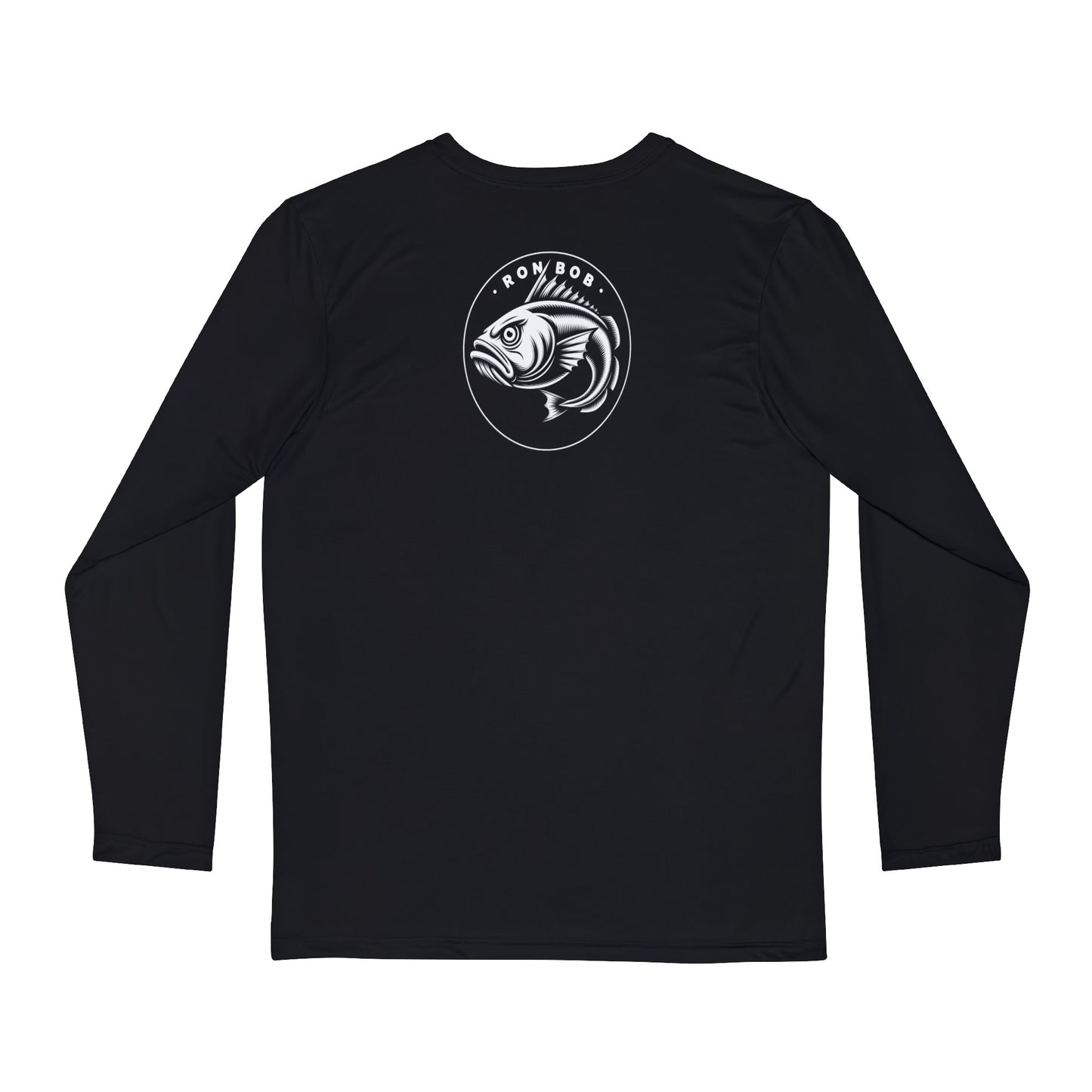 Polyester B/W Lingcod Long Sleeve T-Shirt (Black)