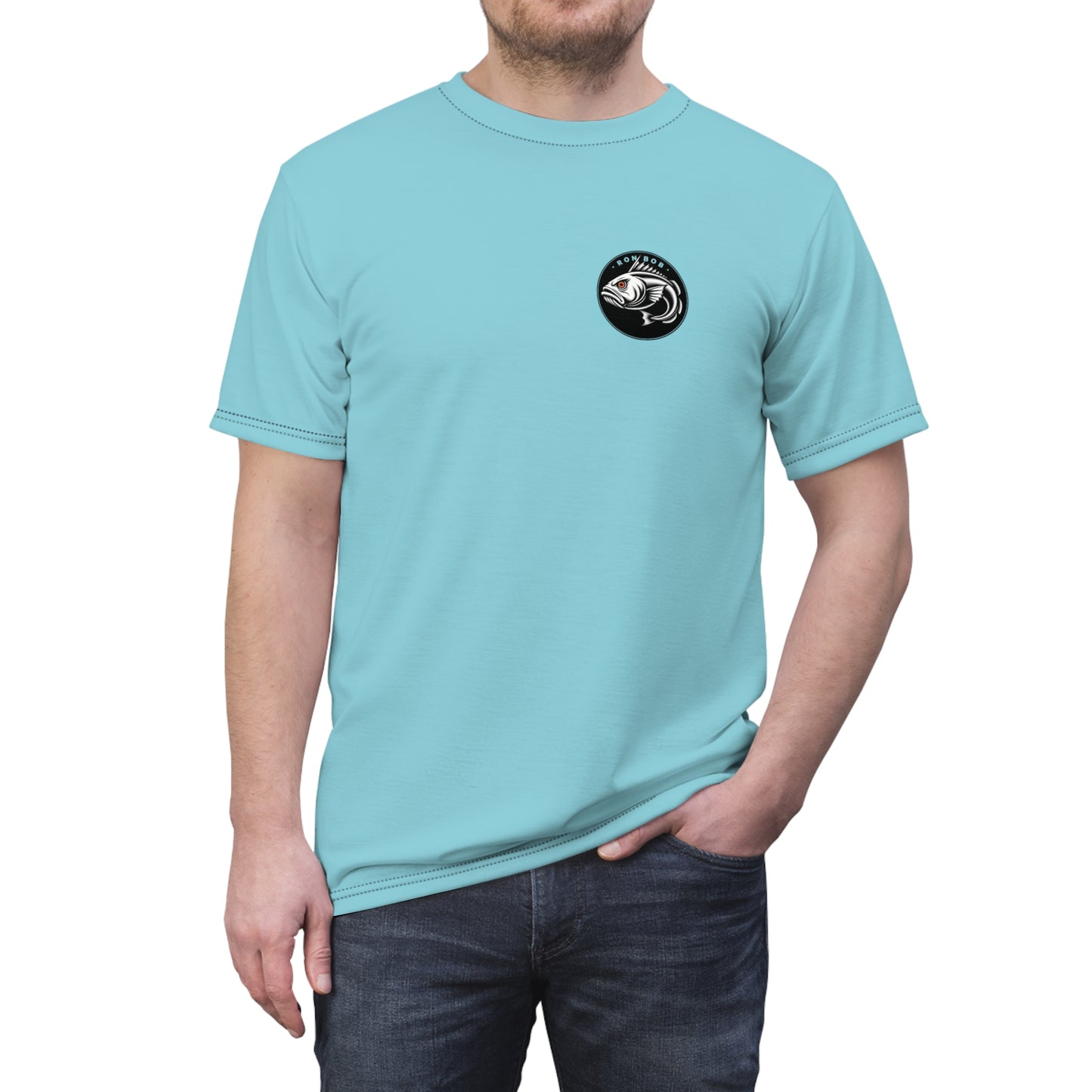 Polyester Orange Eye Lingcod T-Shirt (Glacier Blue)