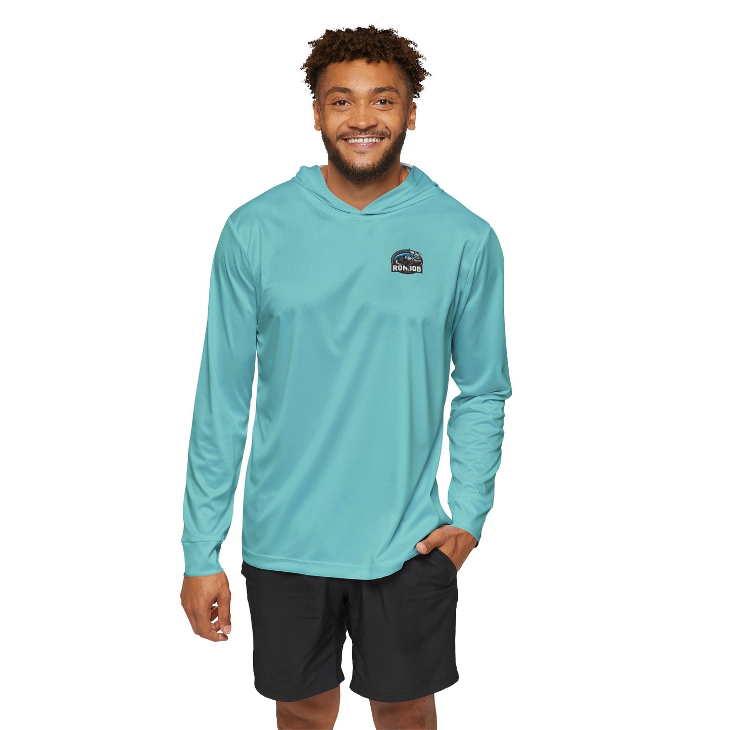 Men's Lightweight Blue Lingcod Hoodie with UPF +50 (Glacier Blue)