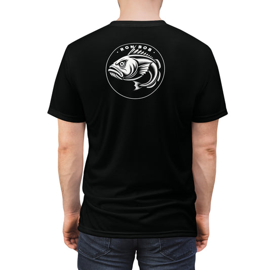 Polyester B/W Lingcod T-Shirt (Black)
