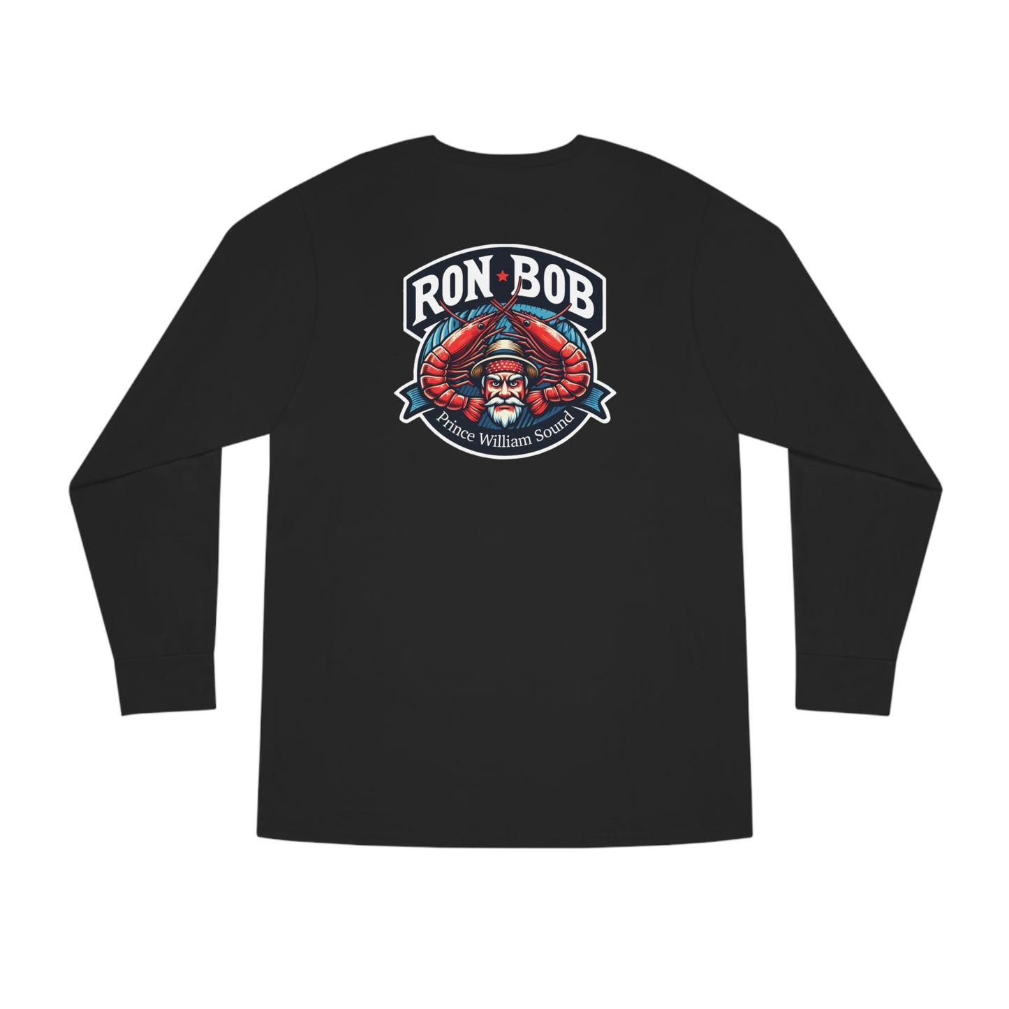 Men's Long Sleeve Crewneck Tee - Prawn Fisherman PWS (Multiple Color Options)