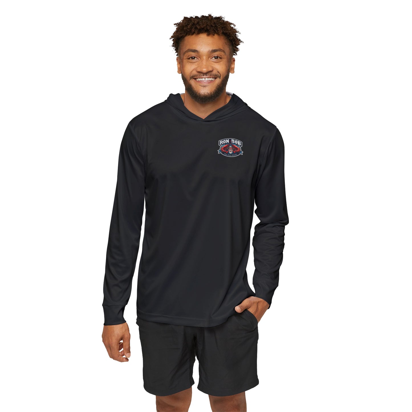 Men's Lightweight Prawn Fisherman Hoodie with UPF +50 (Black)