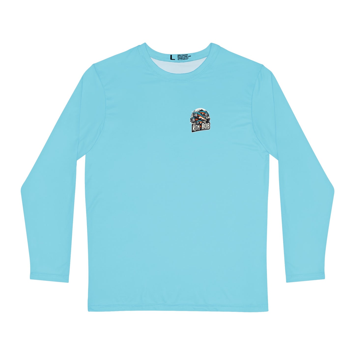 Polyester Multiple Salmon Long Sleeve T-Shirt (Glacier Blue)