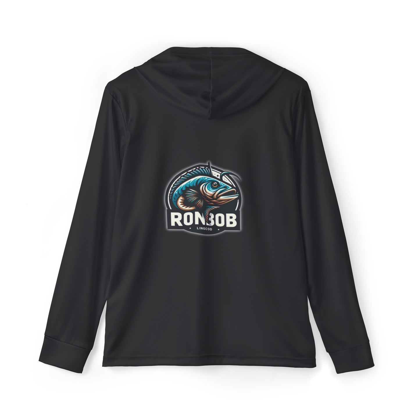 Men's Lightweight Blue Lingcod Hoodie with UPF +50 (Black)