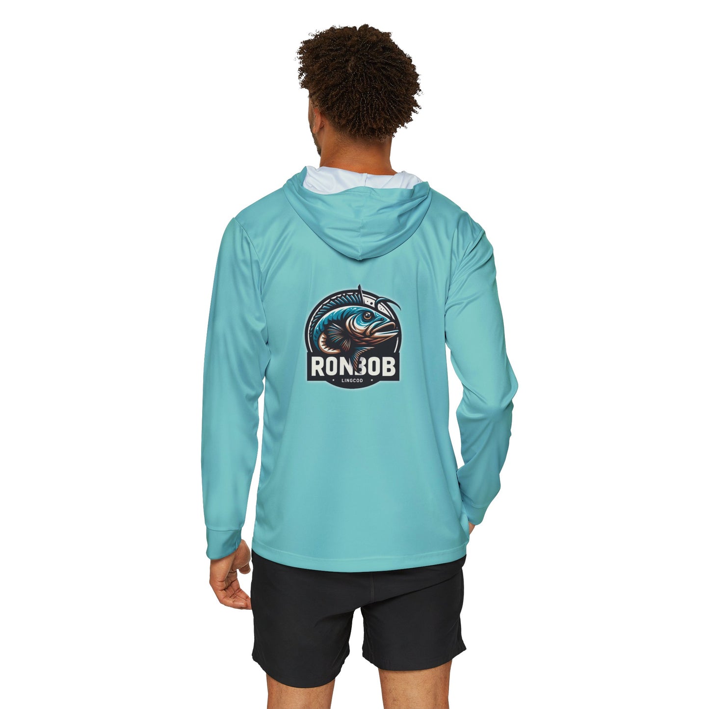 Men's Lightweight Blue Lingcod Hoodie with UPF +50 (Glacier Blue)