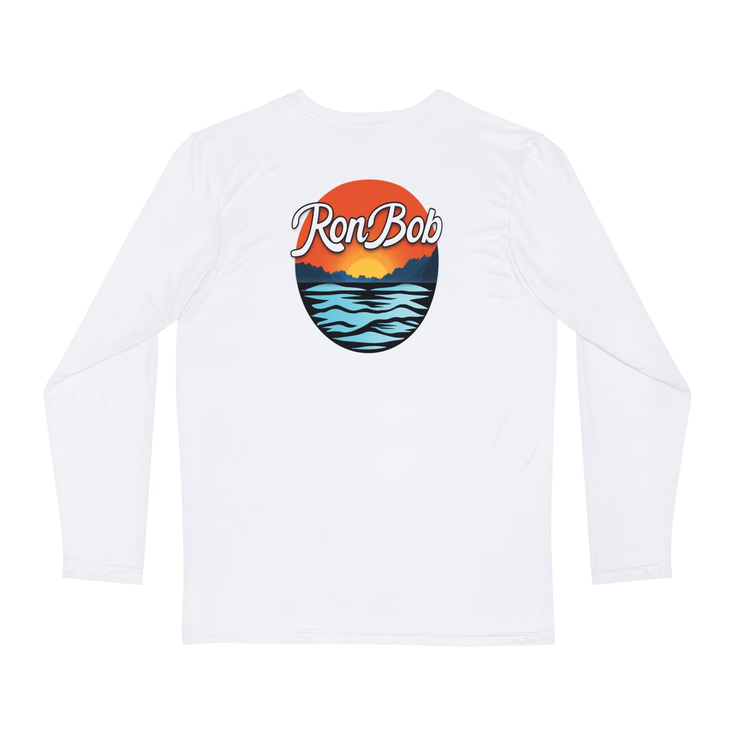 Polyester Men's Long Sleeve Shirt with Traditional Logo (White)