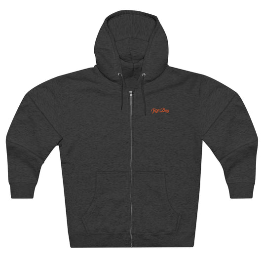Zip Hoodie with 3 Color Logo (Light and Charcoal Grey)