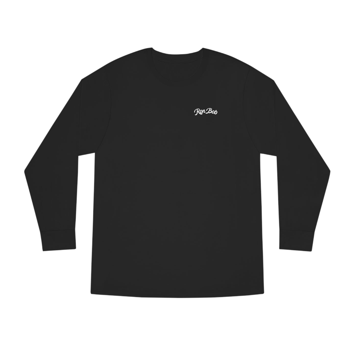 Men's Long Sleeve Crewneck Tee with Black/White Logo (Multiple Color Options)