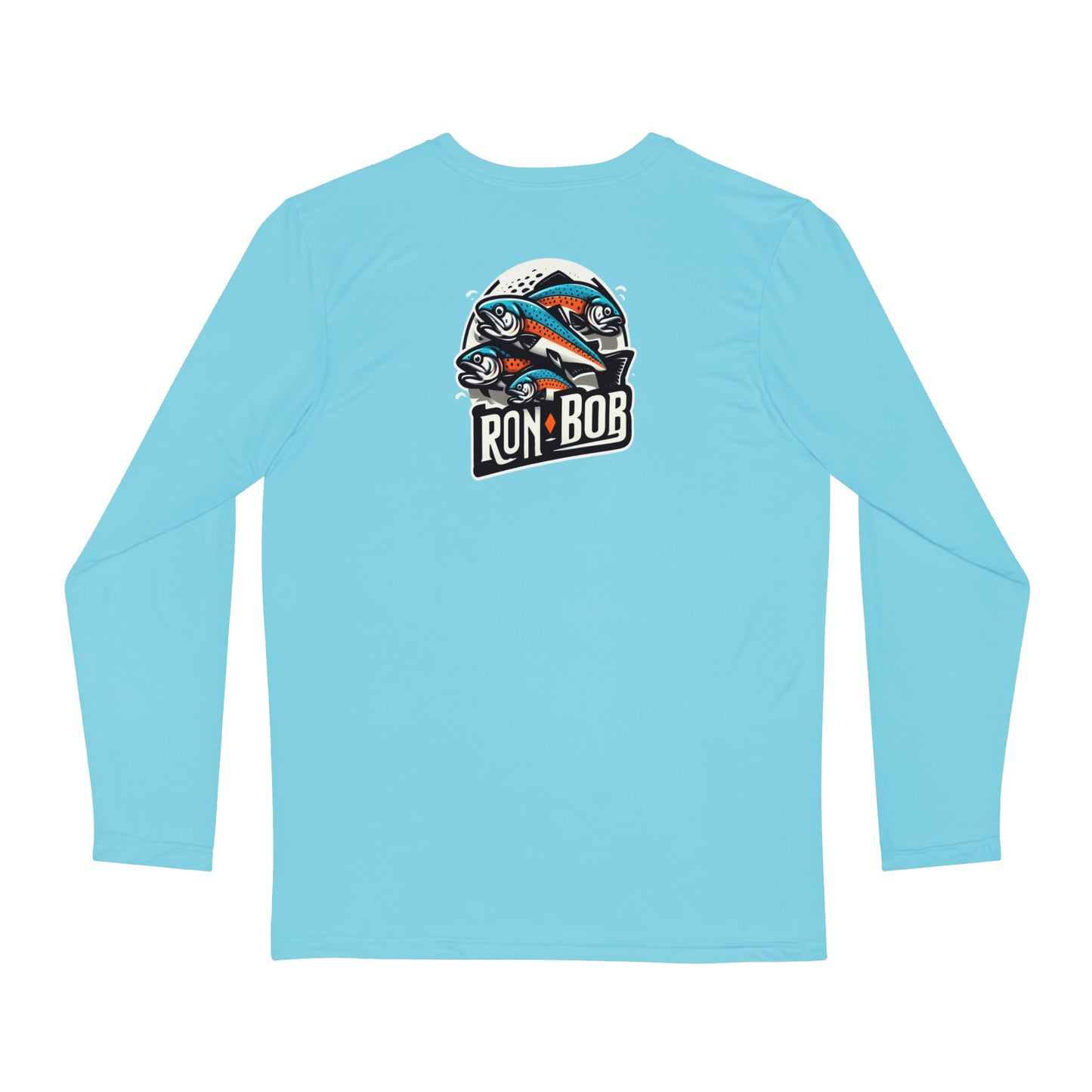 Polyester Multiple Salmon Long Sleeve T-Shirt (Glacier Blue)