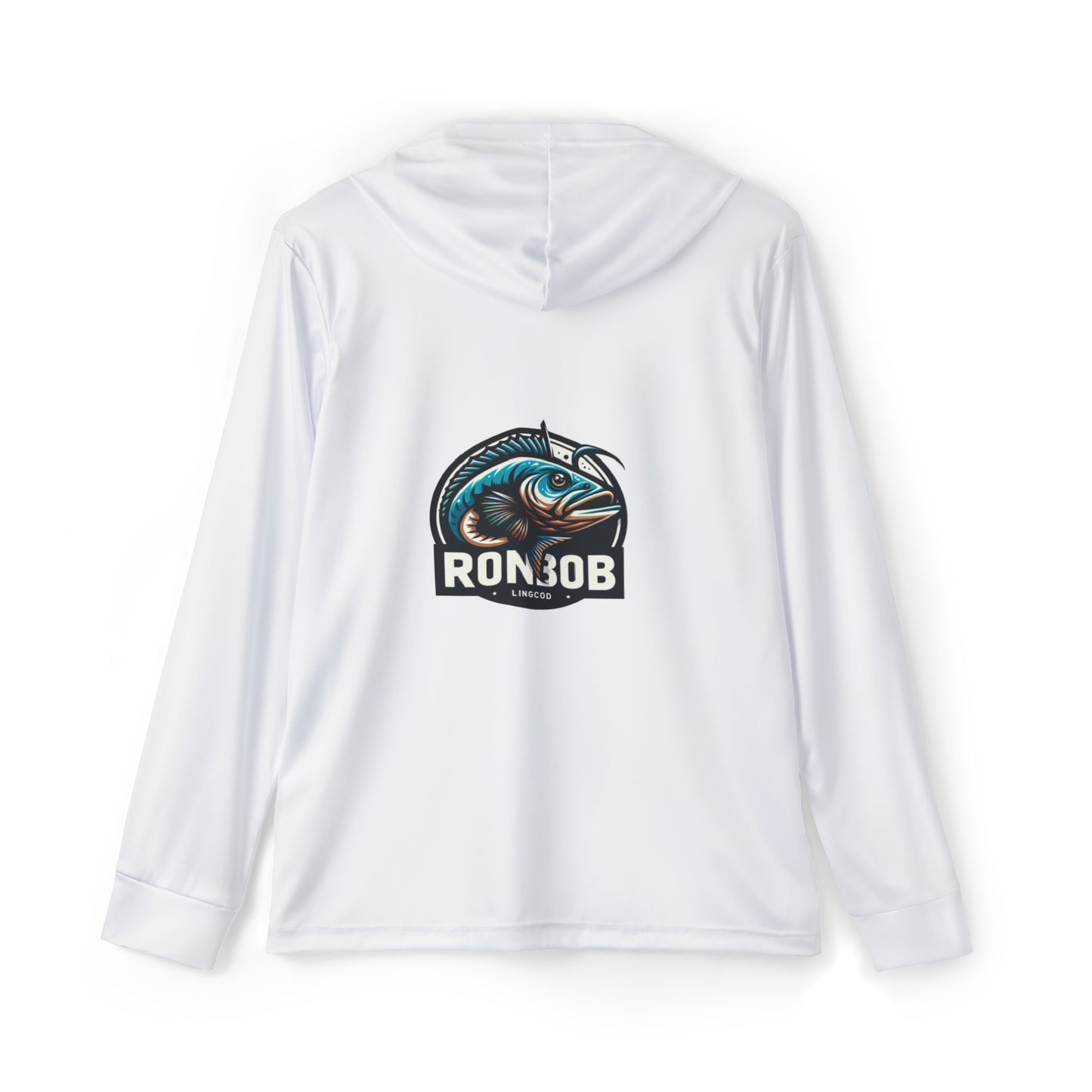 Men's Lightweight Blue Lingcod Hoodie with UPF +50 (White)