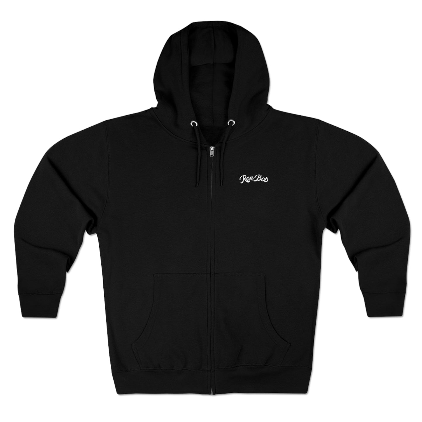 Zip Hoodie with Traditional Logo (Black)