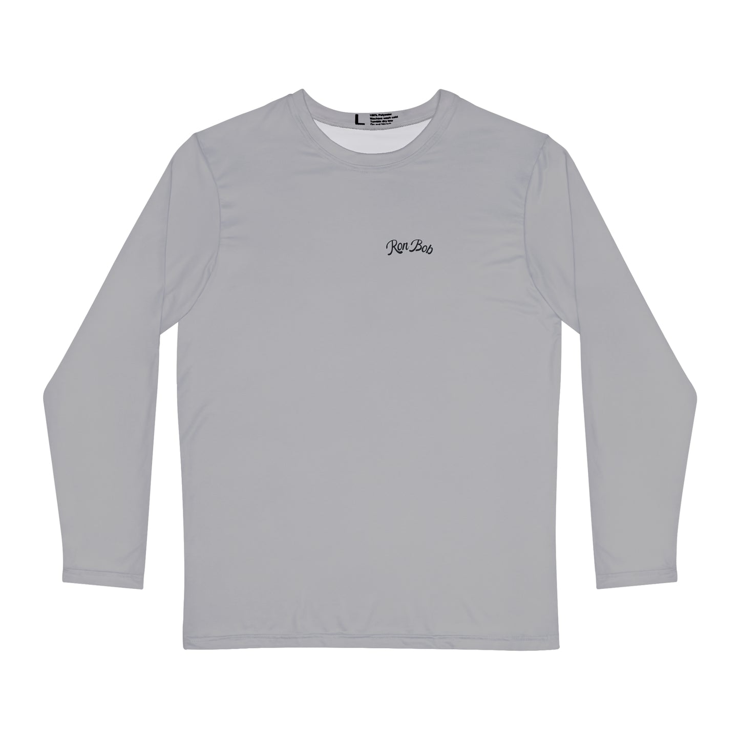 Polyester Men's Long Sleeve Shirt with 3 Color Logo (Grey)